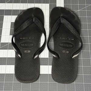 Havaianas Flip Flops Black Thong Sandals Womens 9 10 Men 8 Beach Resort Vacation